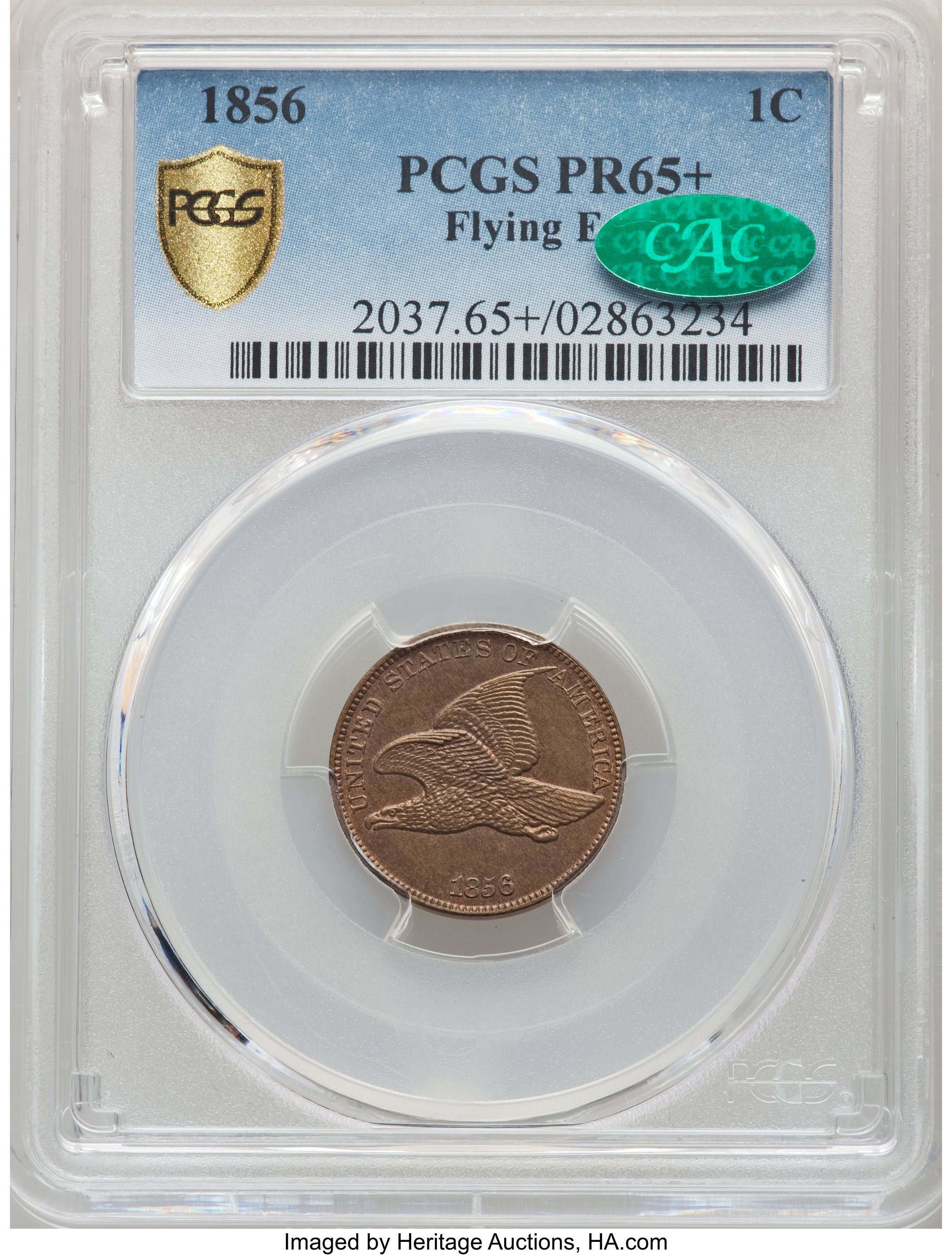 1856 Snow-9 Flying Eagle PCGS PR65+